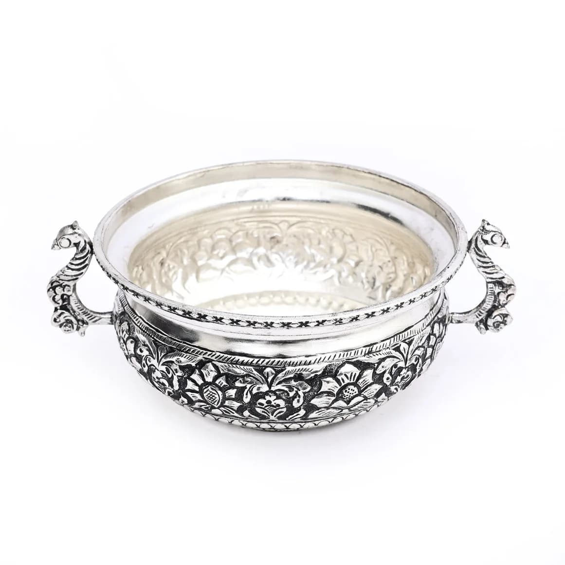 Handcrafted Decorative German Silver Urli Bowl – Festive Decor Item — 3