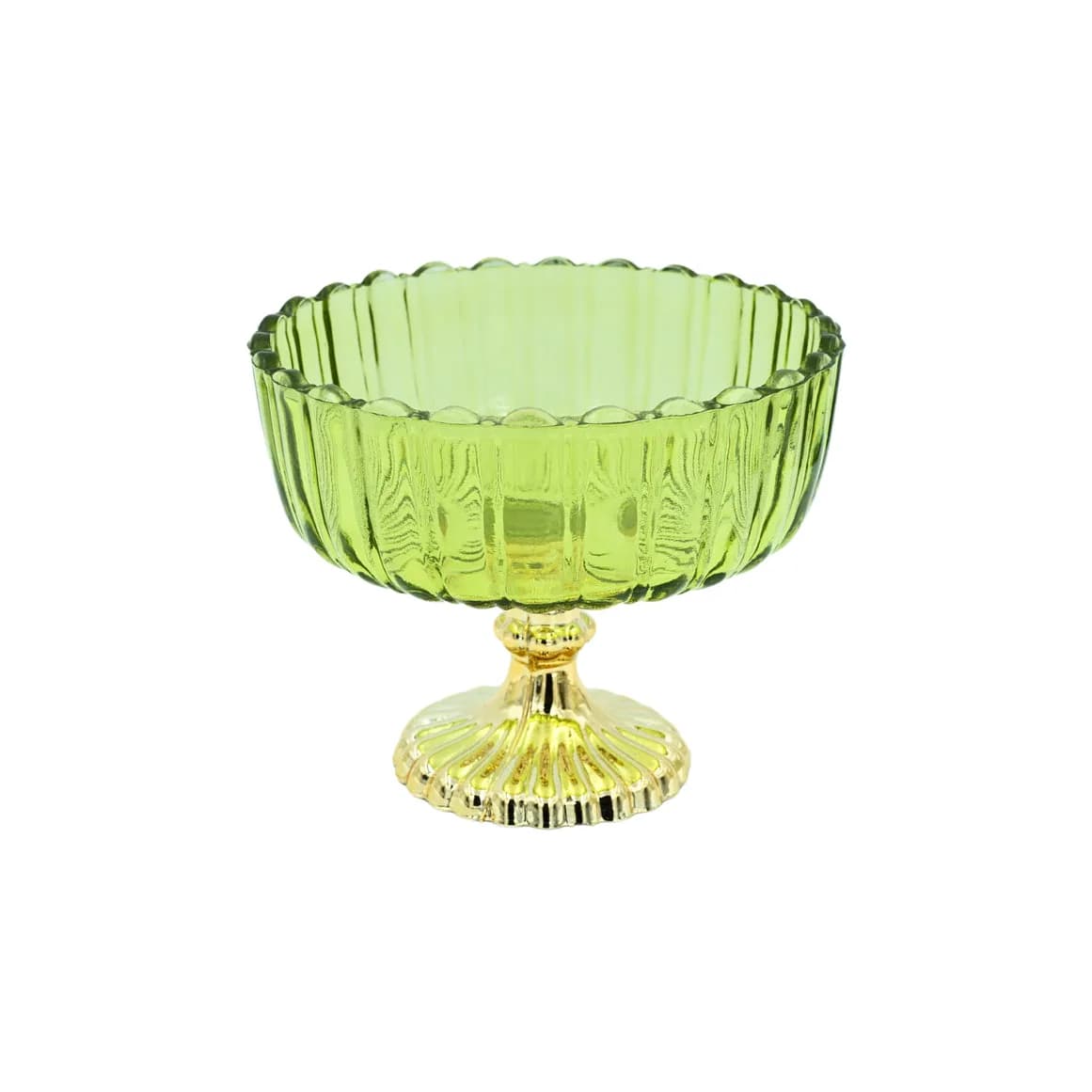 Green Decorative Glass Fruit Bowl – Elegant Centerpiece for Dining and Home Decor — 5