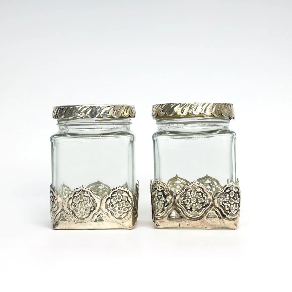 German Silver -- Set of 2 Glass Jars — 4
