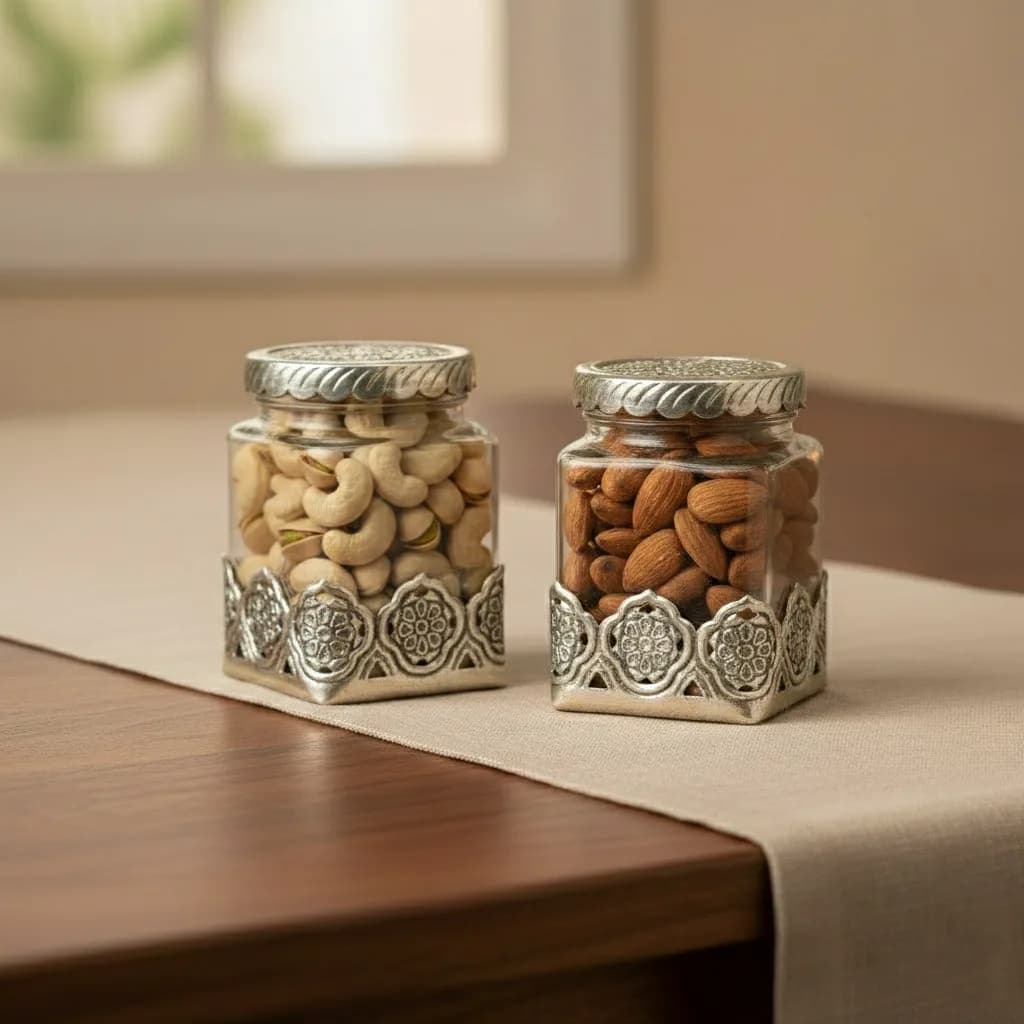 German Silver -- Set of 2 Glass Jars — 3