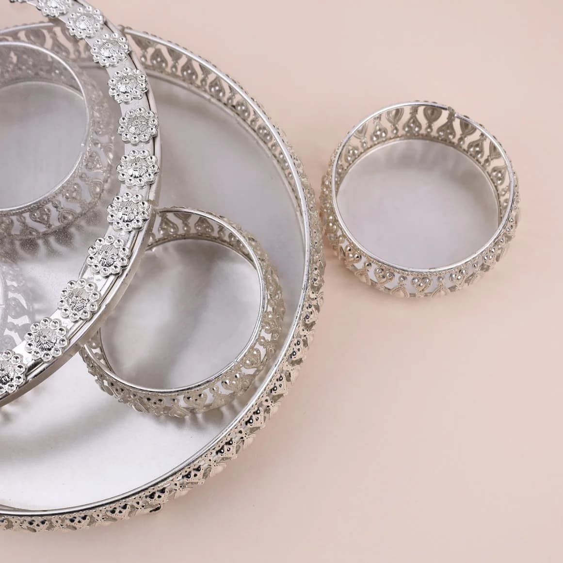 German Silver Dry Fruit Platter and Bowl Set (with Lid)- Home Decor Item — 7