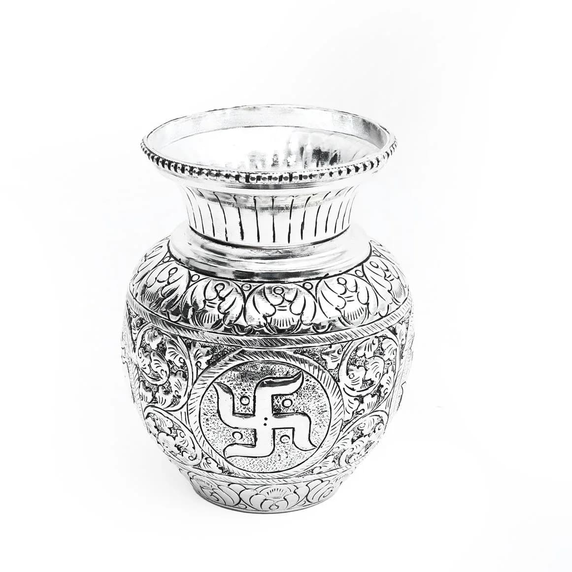 Antique German Silver Kalash with Nariyal – Pooja Essential Item — 3