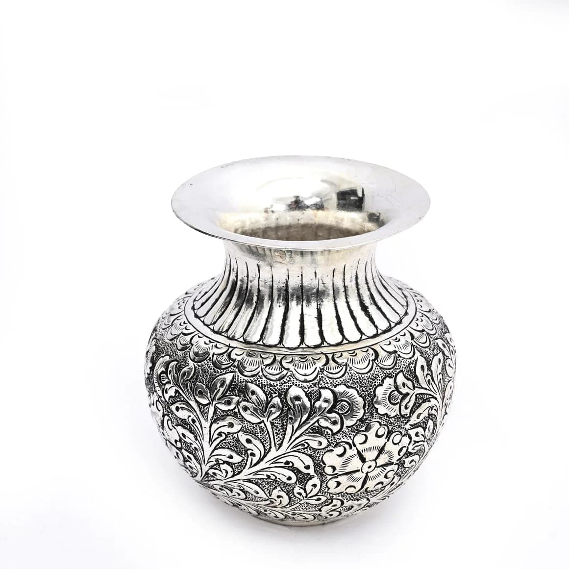 Handcrafted Fine Work German Silver Kalash – Pooja Essential Item — 3