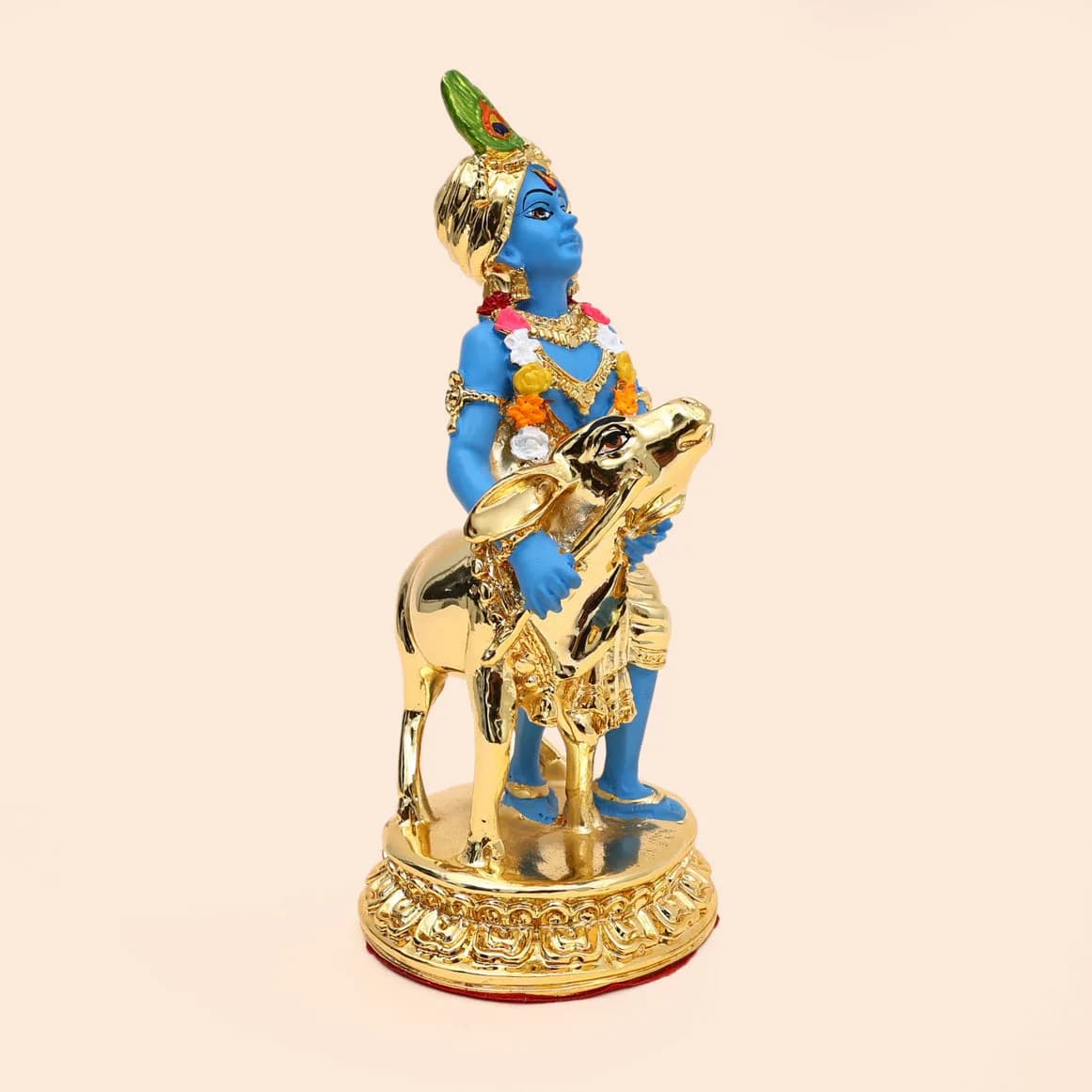 Divine Govinda With Cow Figurine - Available in Gold and Silver Coating — 3