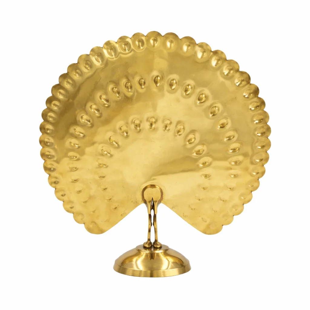 Brass Dancing Peacock Meenakari Showpiece — 3