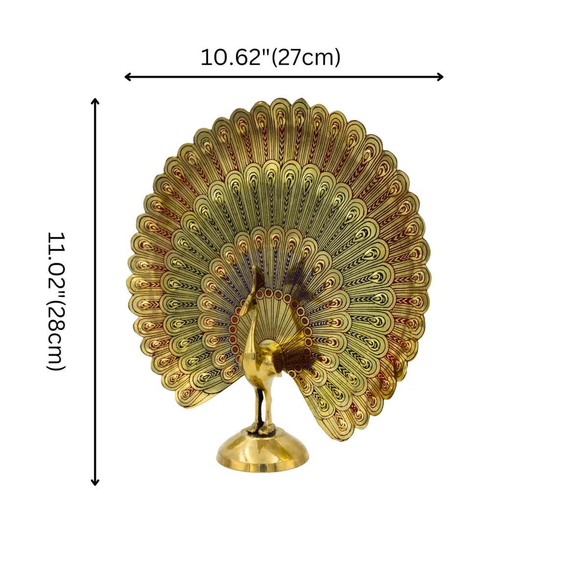 Brass Dancing Peacock Meenakari Showpiece — 4