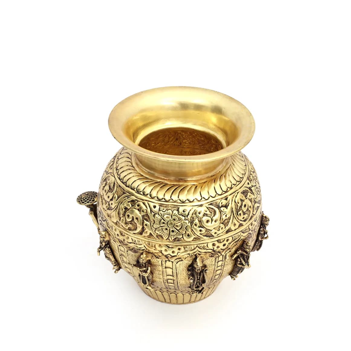 Brass Dashavatar Pooja Kalash - Handcrafted Pot for Pooja Rituals — 3