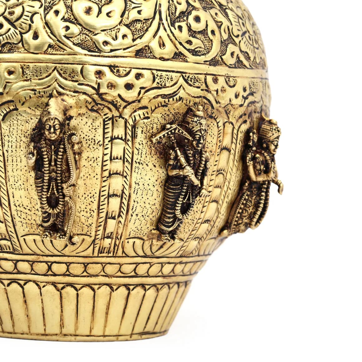 Brass Dashavatar Pooja Kalash - Handcrafted Pot for Pooja Rituals — 4