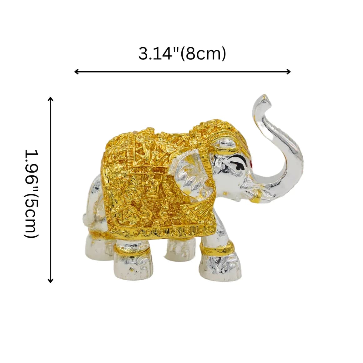 Gold & Silver Elephant Figurines – Set of 2 Vastu Decorative Showpieces — 4
