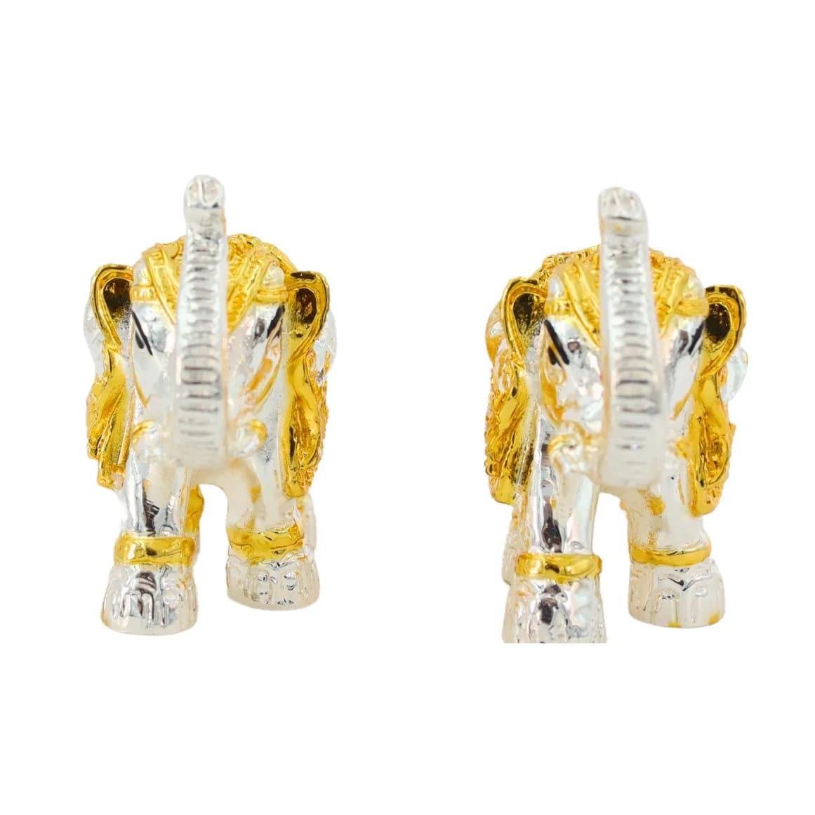 Gold & Silver Elephant Figurines – Set of 2 Vastu Decorative Showpieces — 3