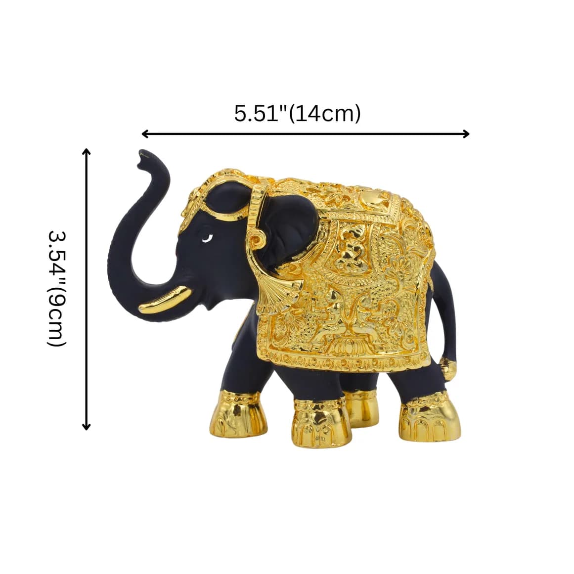 Royal Black & Gold Elephant Figurine — 5