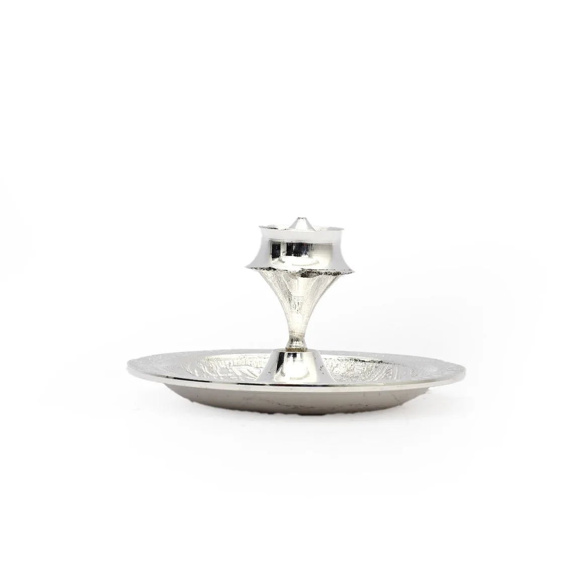 Silver plated Brass Pooja Thali set with Velvet Box (7 piece) — 5