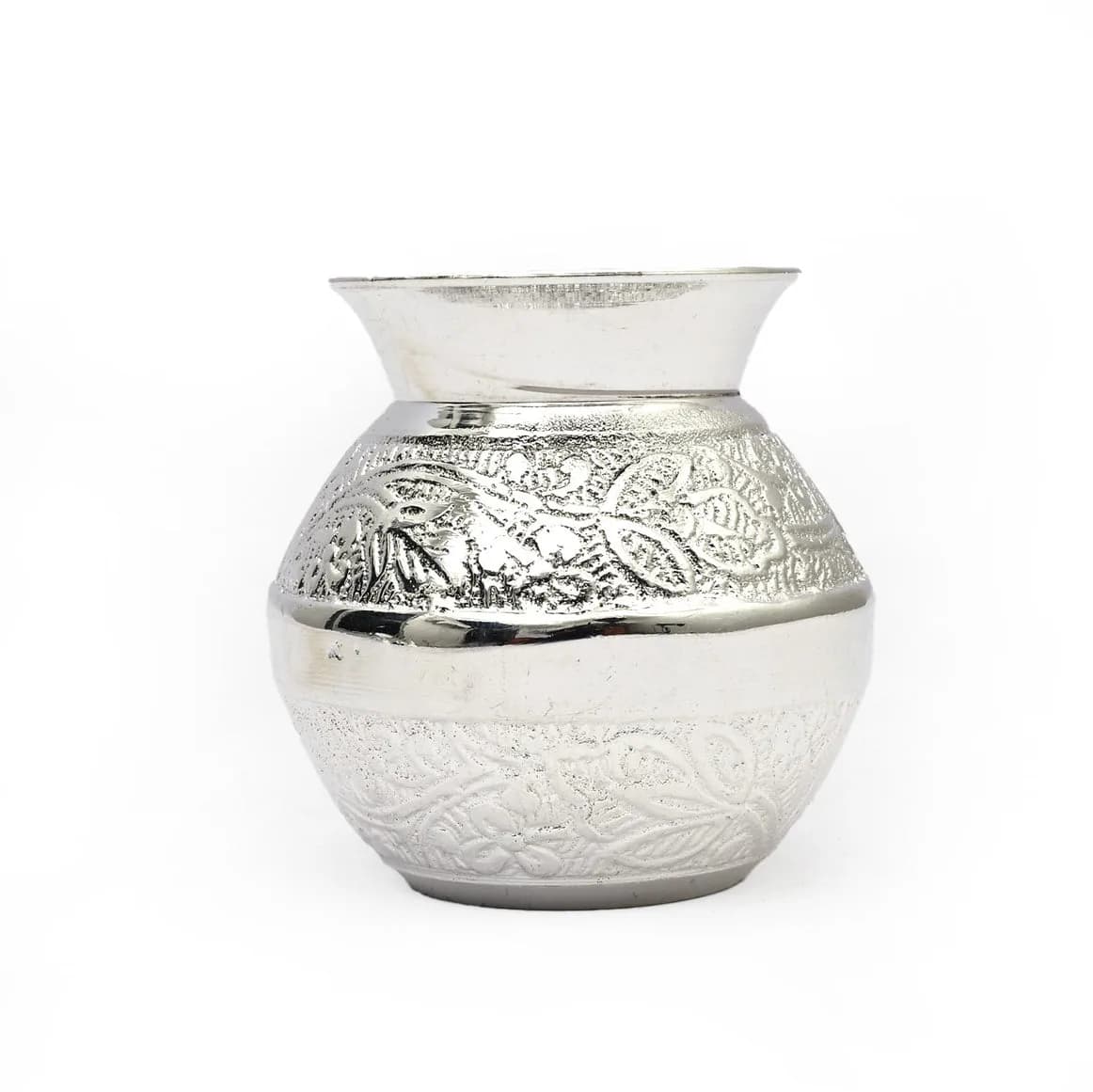Silver plated Brass Pooja Thali set with Velvet Box (7 piece) — 8