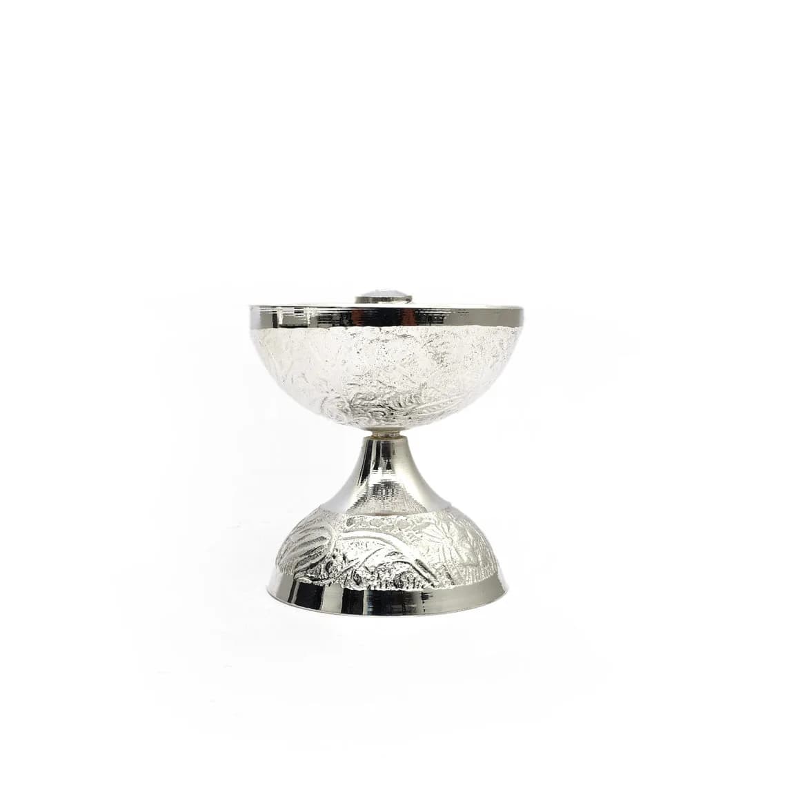 Silver plated Brass Pooja Thali set with Velvet Box (7 piece) — 7