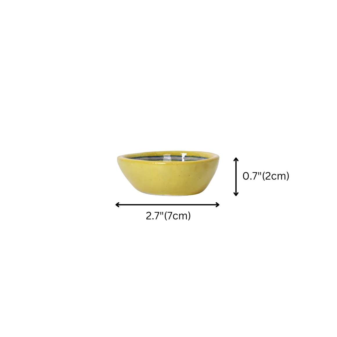 Blue Pottery Diyas - Set of 4 - Yellow — 3