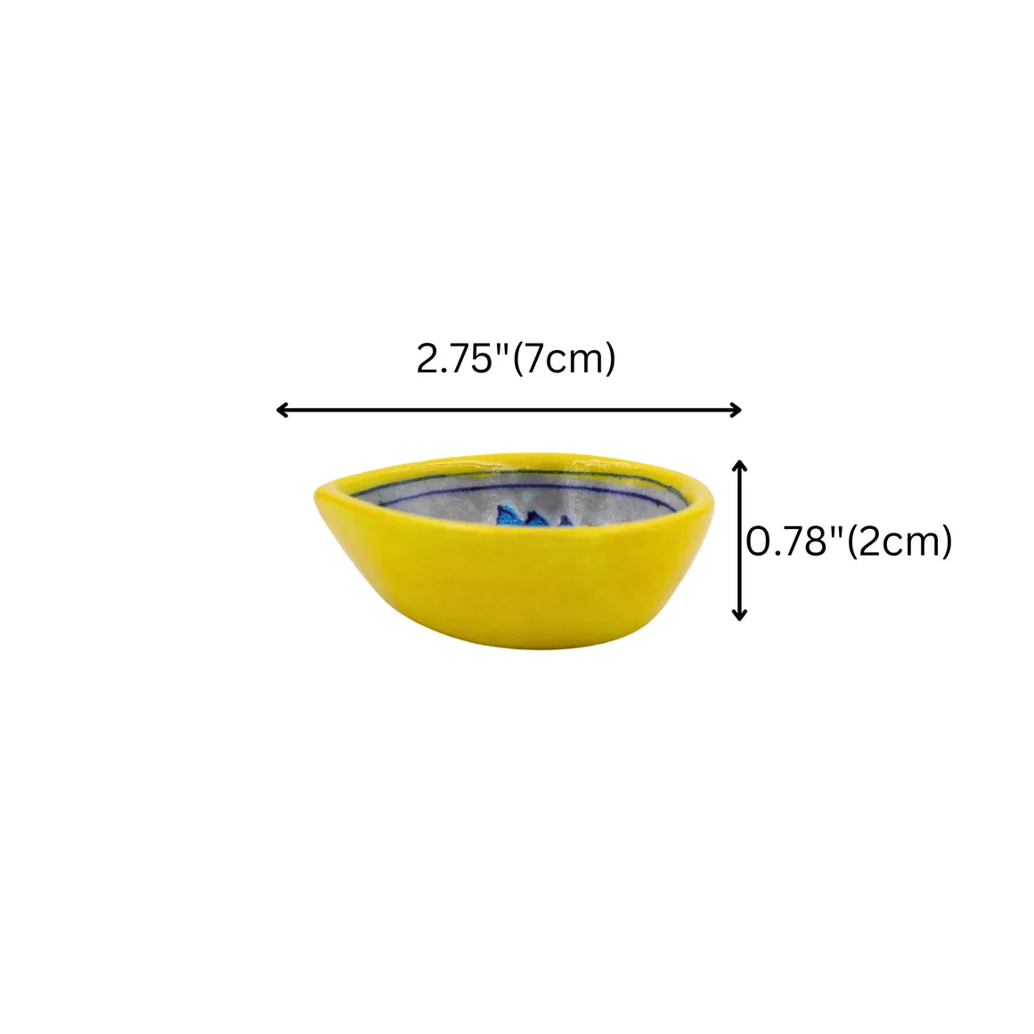 Blue Pottery Diya - Set of 4 - Yellow — 4