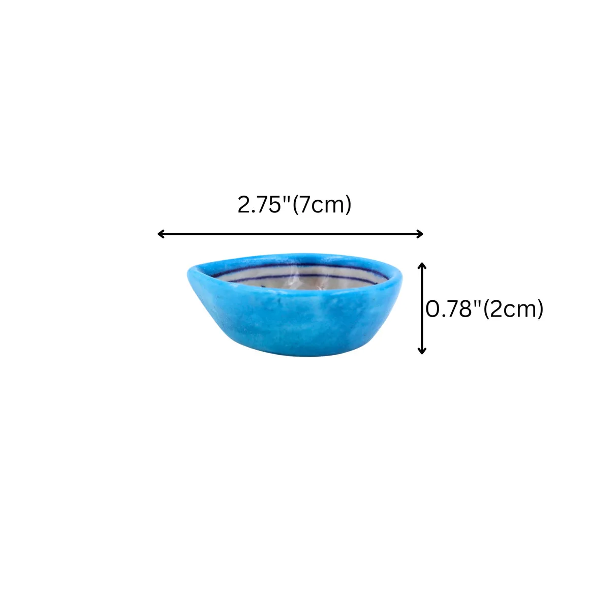 Blue Pottery Diyas  - Sets of 4 - Yellow — 4