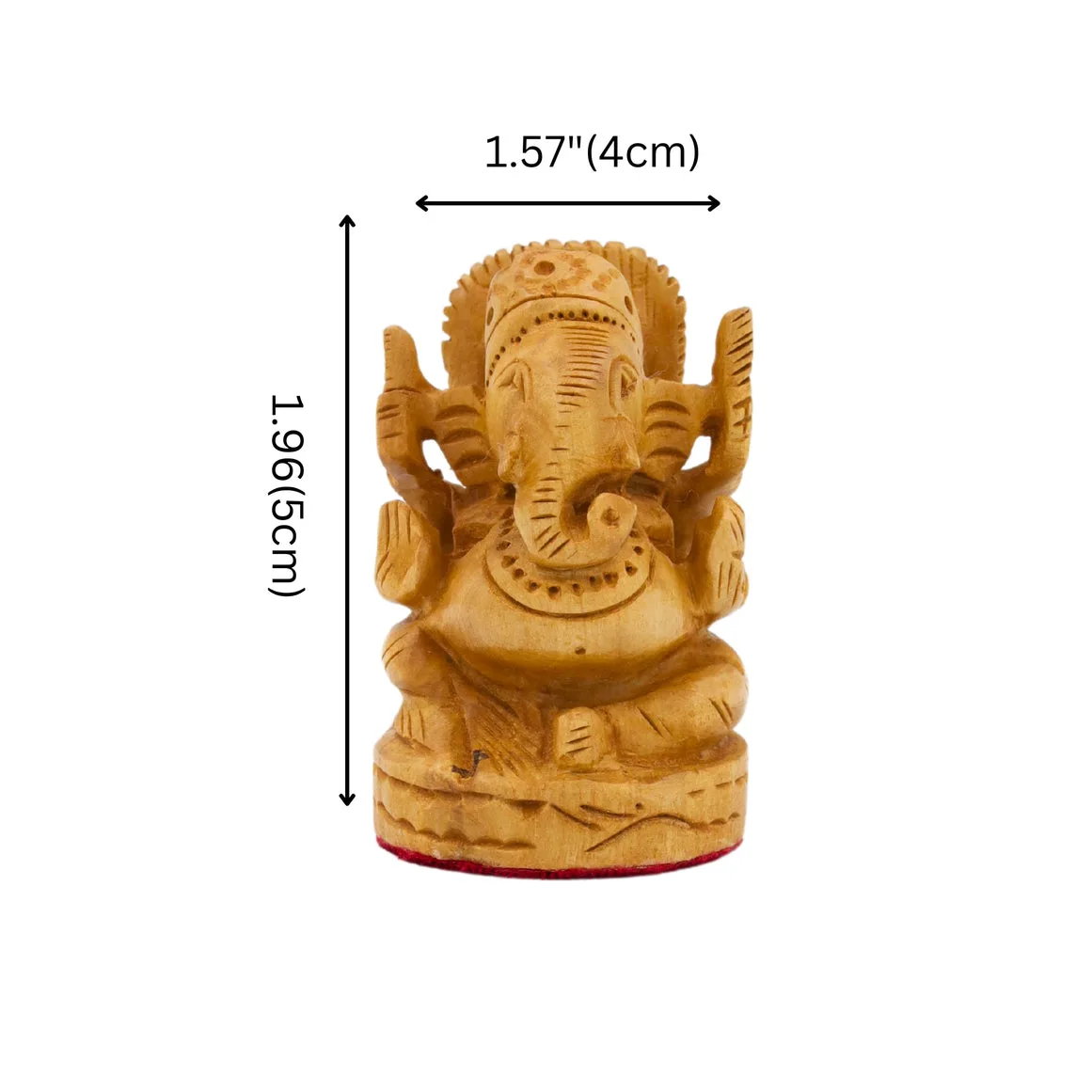 Hand-Carved Wooden Ganesh Idol - Eco-Friendly Décor Item — 5
