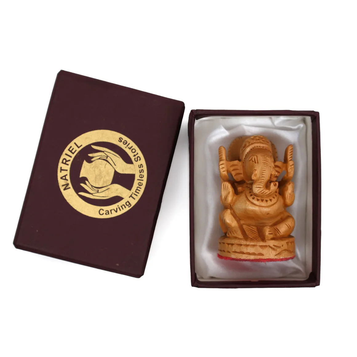 Hand-Carved Wooden Ganesh Idol - Eco-Friendly Décor Item — 4