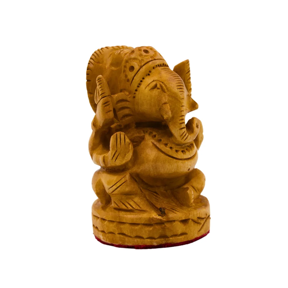 Hand-Carved Wooden Ganesh Idol - Eco-Friendly Décor Item — 2