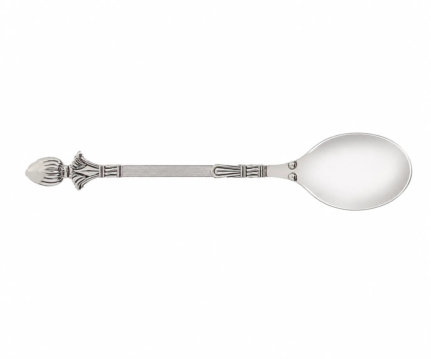 Handcrafted Domed-Shaped Decorative Serveware with a Spoon – German Silver Item — 4