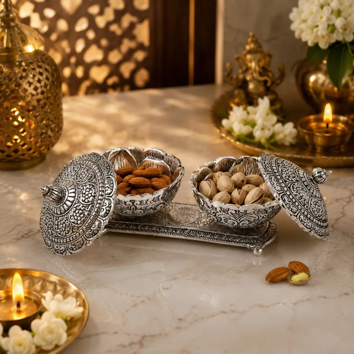 Timeless German Silver Twin Bowl Set