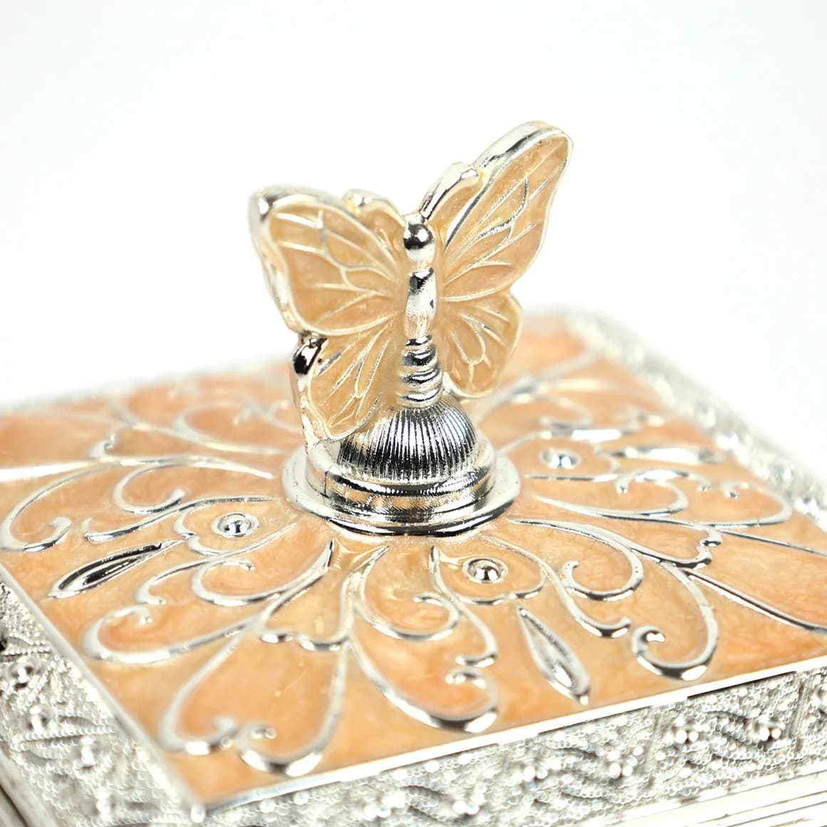 Peach Butterfly Sugar Pot & Decorative Box — 4
