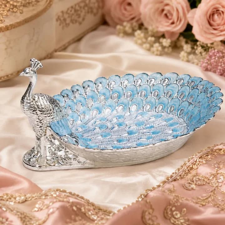 SKU Code: HD_GS_02604_GD Art Type : German Silver Product : Sugar Pot Material : German Silver, Enamel coating Dimension — 2