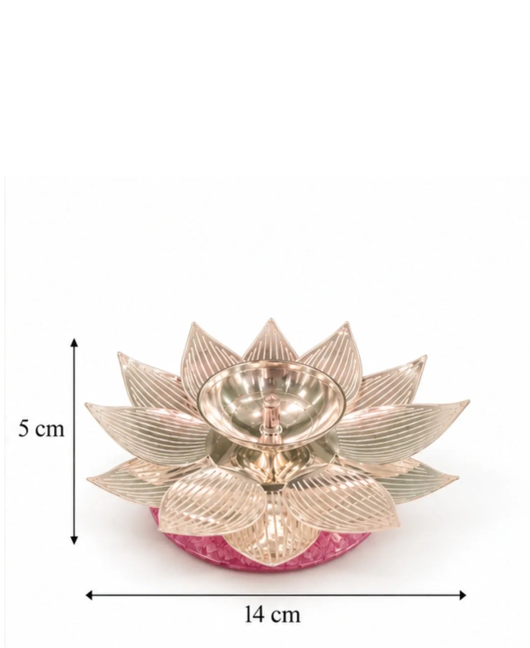 Kamal Jyoti Diya with Gift Box – lilac pink Base — 4