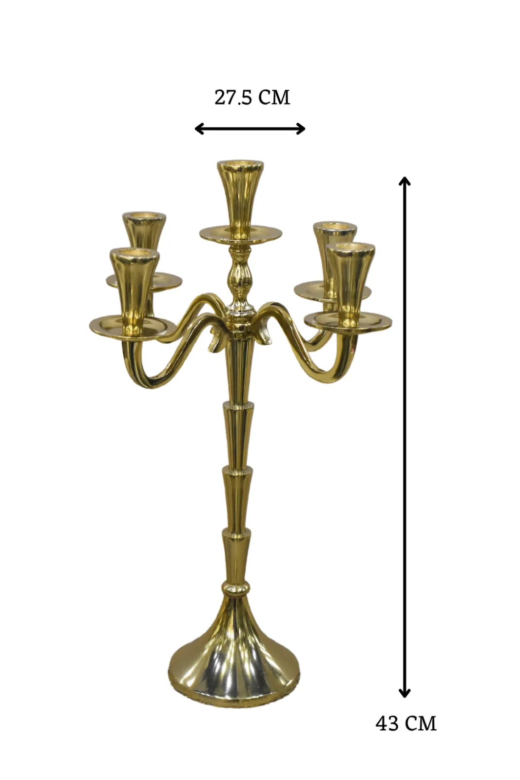 Golden 5-Arm Candelabra - Gold — 2