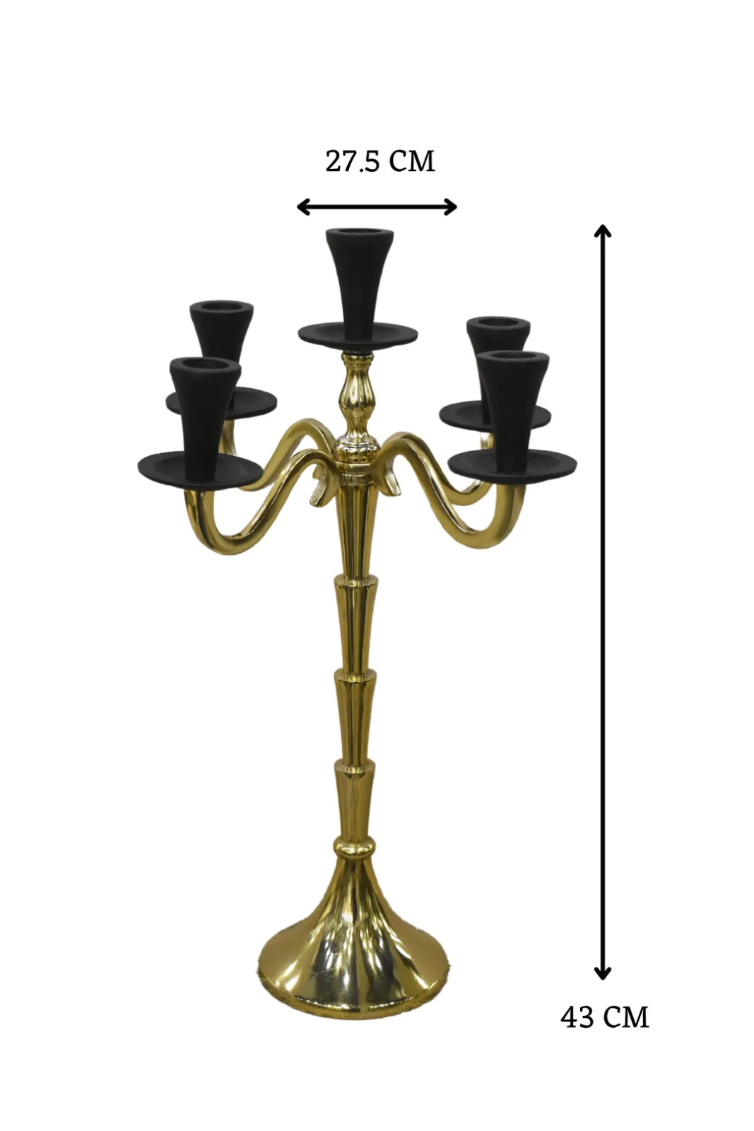 Golden 5-Arm Candelabra - Gold — 5