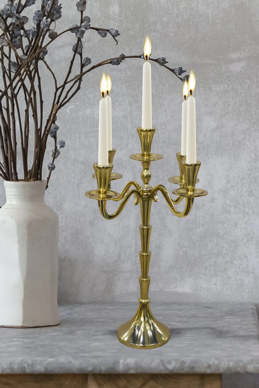 Golden 5-Arm Candelabra - Gold — 1