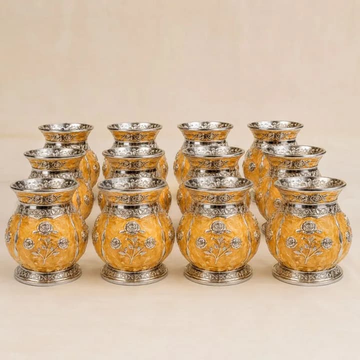 Package Content: Pack Of 1 Material: Metal Color: Silver, Gold, Black-Gold Product Dimension: LxBxH: 27.5x27.5x43 CM — 6