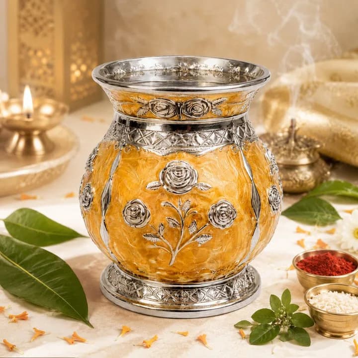 Package Content: Pack Of 1 Material: Metal Color: Silver, Gold, Black-Gold Product Dimension: LxBxH: 27.5x27.5x43 CM — 9