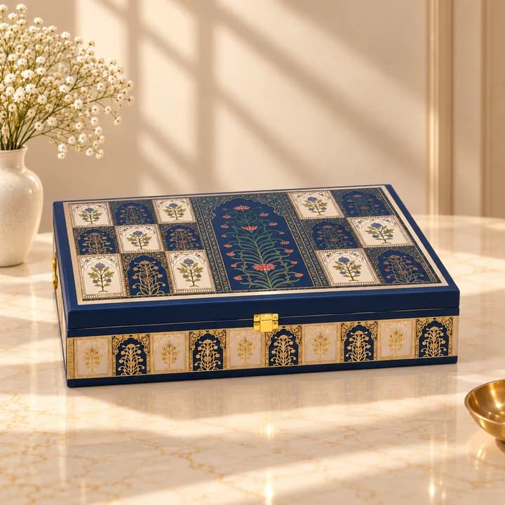 Royal Blue Mosaic 4-Jar Luxury Festive Hamper Box — 4